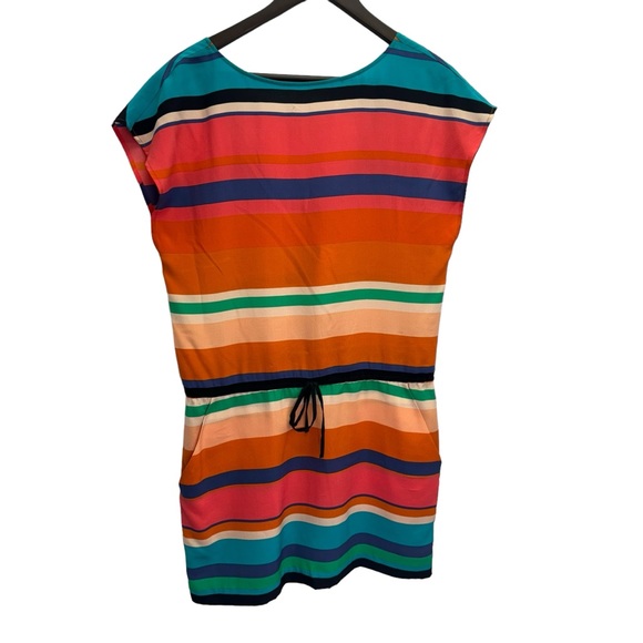 Twelfth Street By Cynthia Vincent 100% Silk Multi Colour Shift Dress Size S - Picture 2 of 11